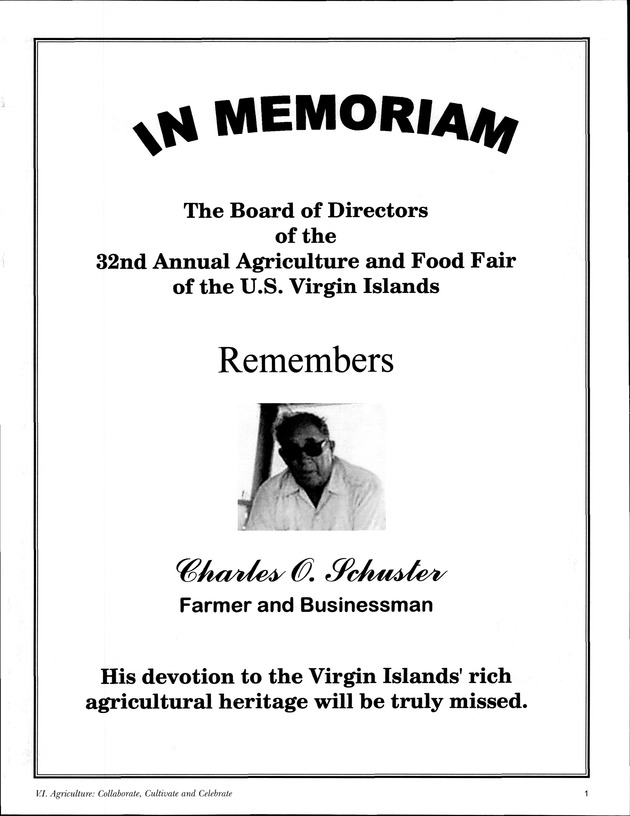 Virgin Islands Agriculture and Food Fair 2003 - Page 1