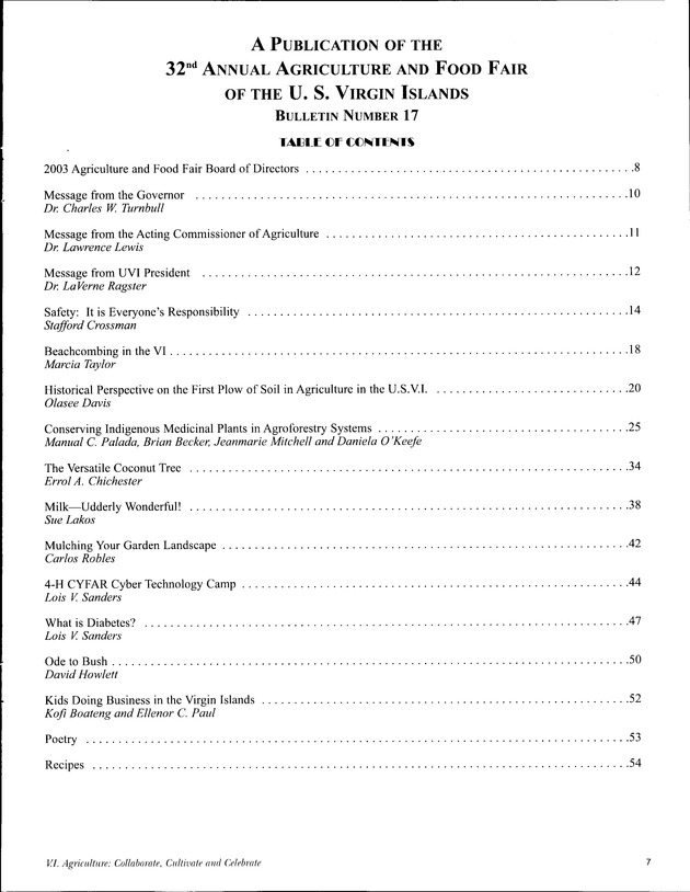 Virgin Islands Agriculture and Food Fair 2003 - Page 7