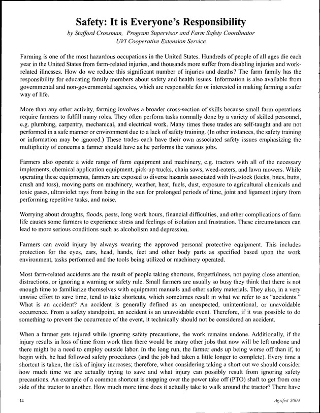 Virgin Islands Agriculture and Food Fair 2003 - Page 14