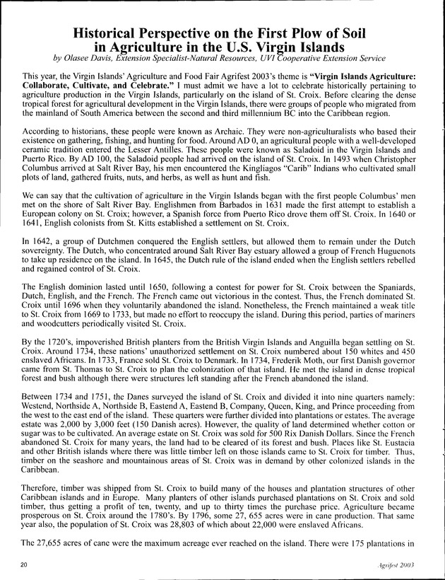 Virgin Islands Agriculture and Food Fair 2003 - Page 20