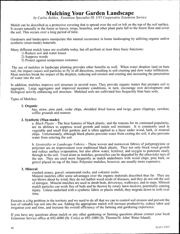 Virgin Islands Agriculture and Food Fair 2003 - Page 42