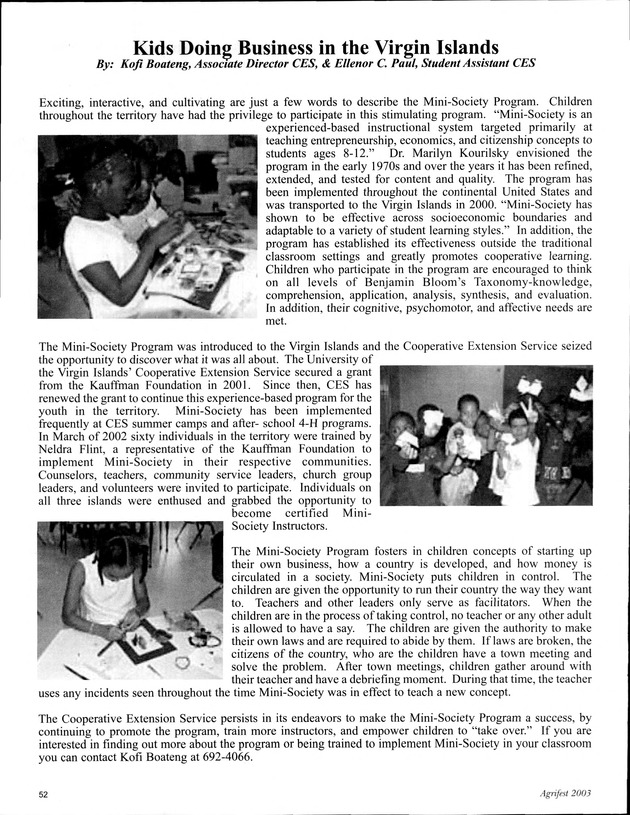 Virgin Islands Agriculture and Food Fair 2003 - Page 52